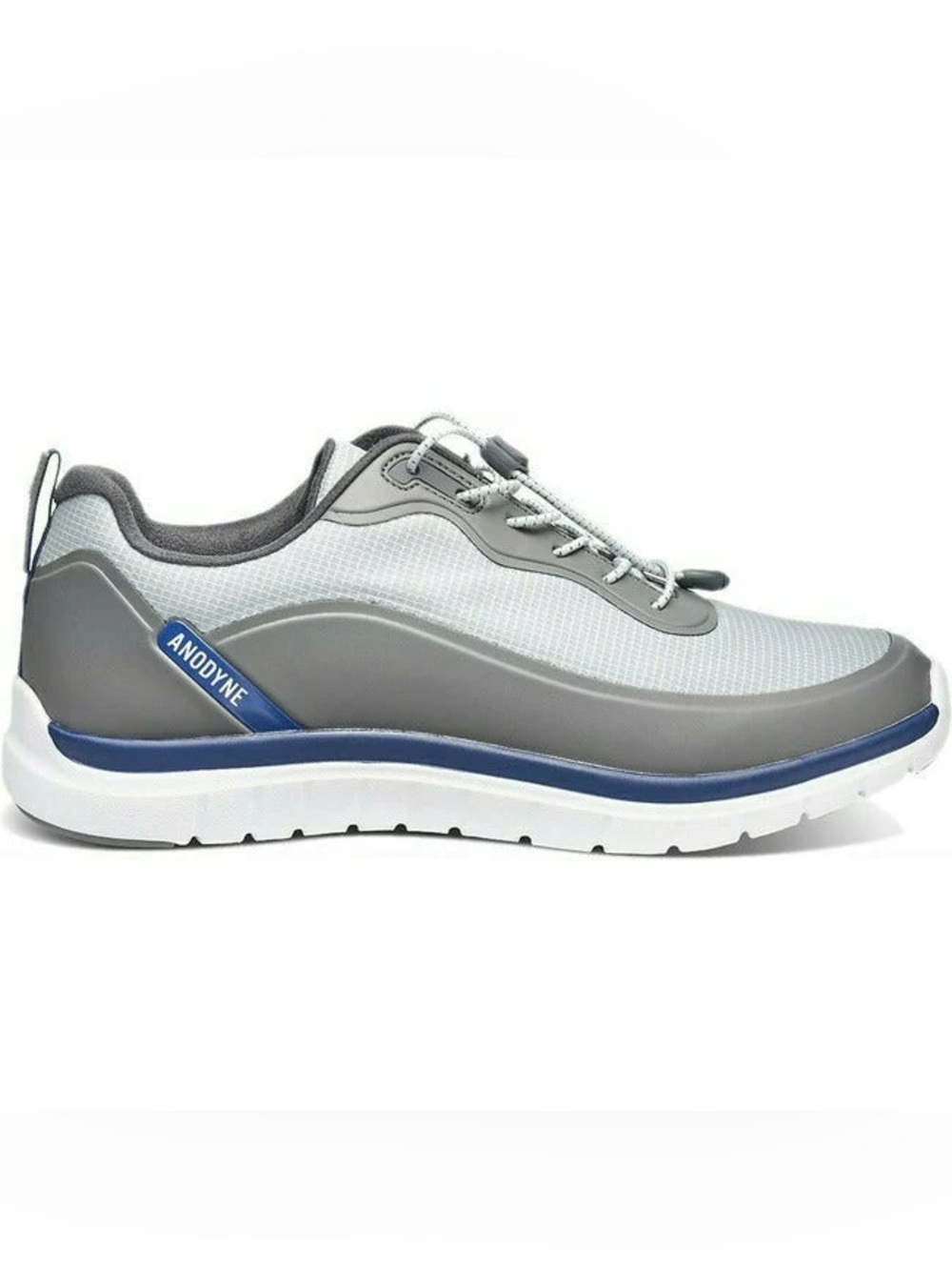 NWOT Anodyne size 10 Men's Gray Slip-On Performance Sneaker with Blue Trim